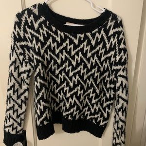 Anthropologie black and white philosophy sweater